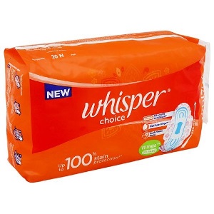 Whisper Choice Ultra Sanitary Napkin XL With Wings, 20 N